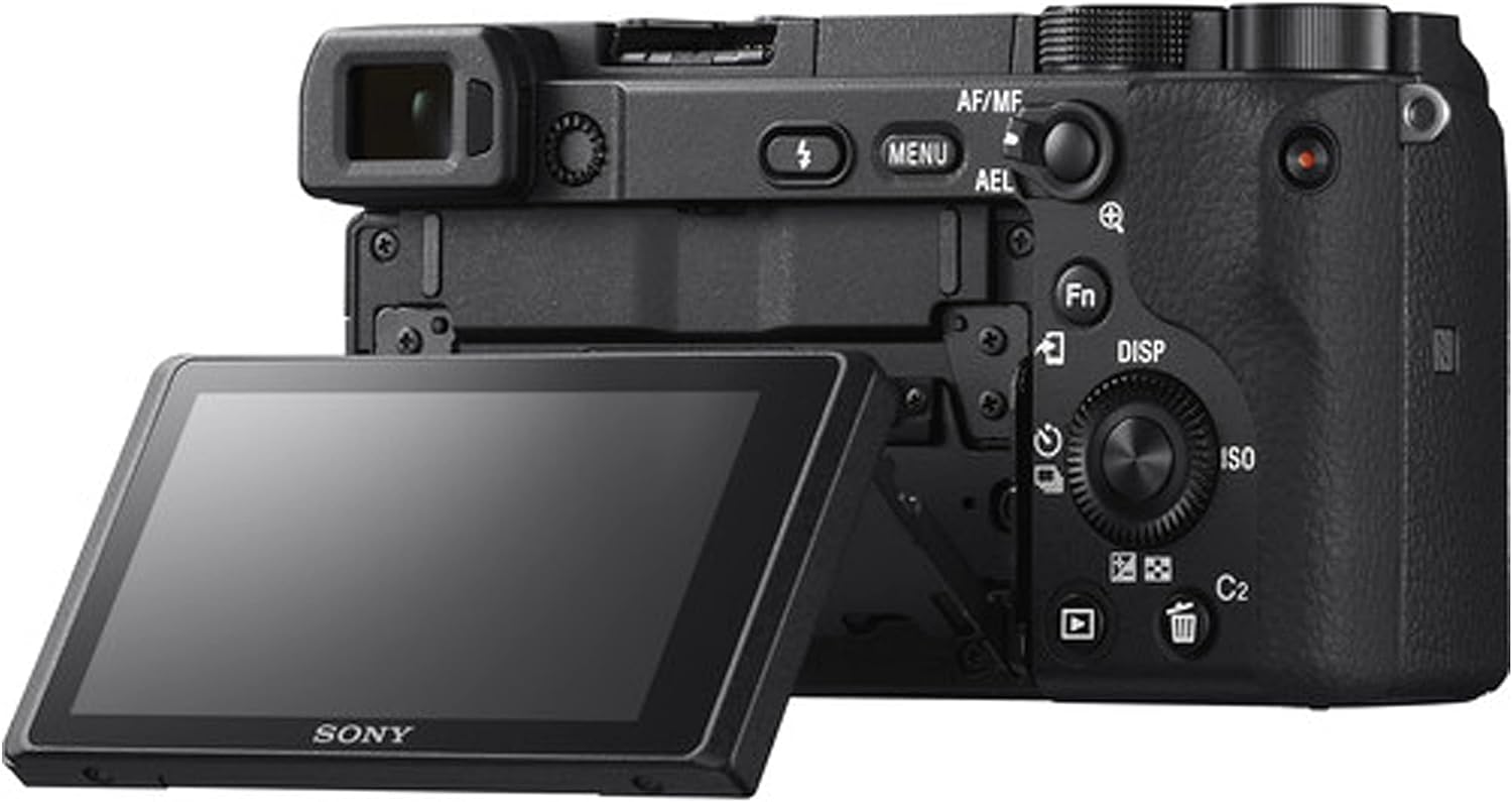 Sony a6400 Mirrorless Camera with 16-50mm Lens, 128GB Extreem Speed Memory,.43 Wide Angle & 2X Lenses, Case,Tripod, Filters, Hood, Grip,Spare Battery & Charger,Editing Software Kit -Deluxe Bundle