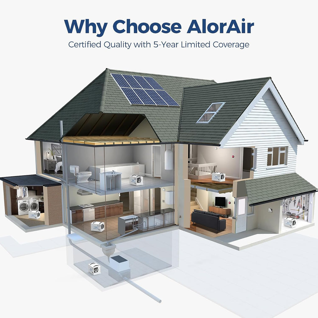 ALORAIR 120 PPD Wi-Fi Dehumidifier for Crawl Space, Basement, and Commercial Use, 2026 Energy Star APP Control, Auto-Defrost Crawlspace Dehumidifiers