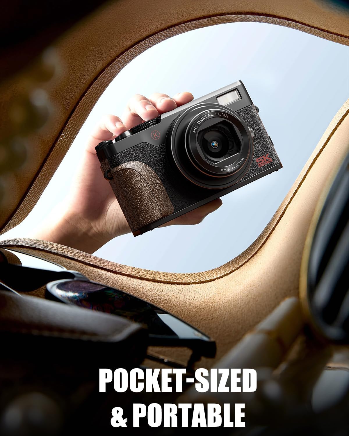 NBD 5K 64MP Digital Camera for Photography with 18X Zoom,2026 Upgraded Autofocus Vlogging Camera,Point and Shoot Digital Cameras with 2 Batteries,64GB TF Card,Flash, Anti-Shake(Black)