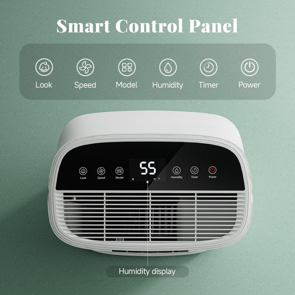 Energy Star 2024 Dehumidifier for Basement & Home, Up to 5500 Sq. Ft, 90 Pint Smart Wi-Fi Control, 1.45 Gal Tank with Drain Hose, 3 Modes, Auto Defrost, Timer & Child Lock