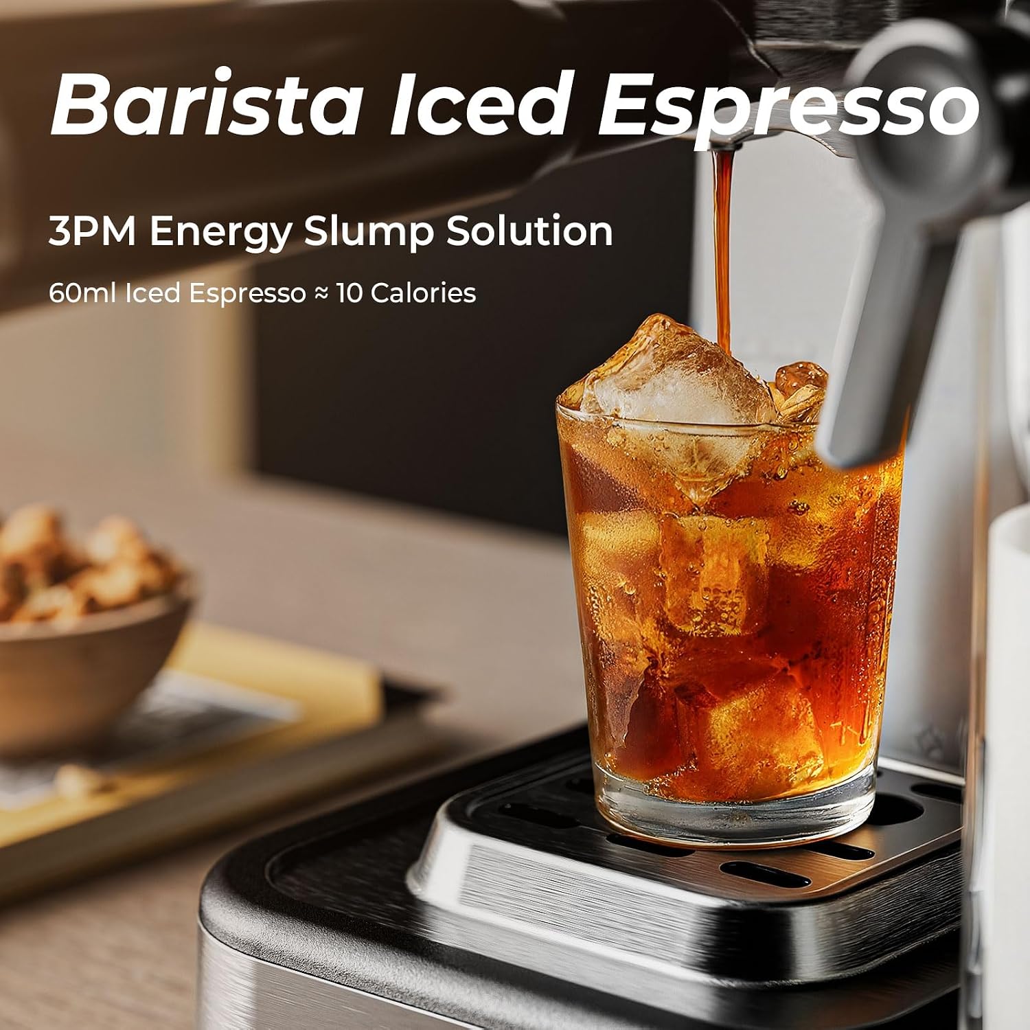 Espresso Machine with Automatic Milk Tank,Espresso Cool & Cappuccino Machine, 20Bar Espresso Coffee Machines, Touch Screen with Timer, 50.7Oz Removable Reservoir, Black
