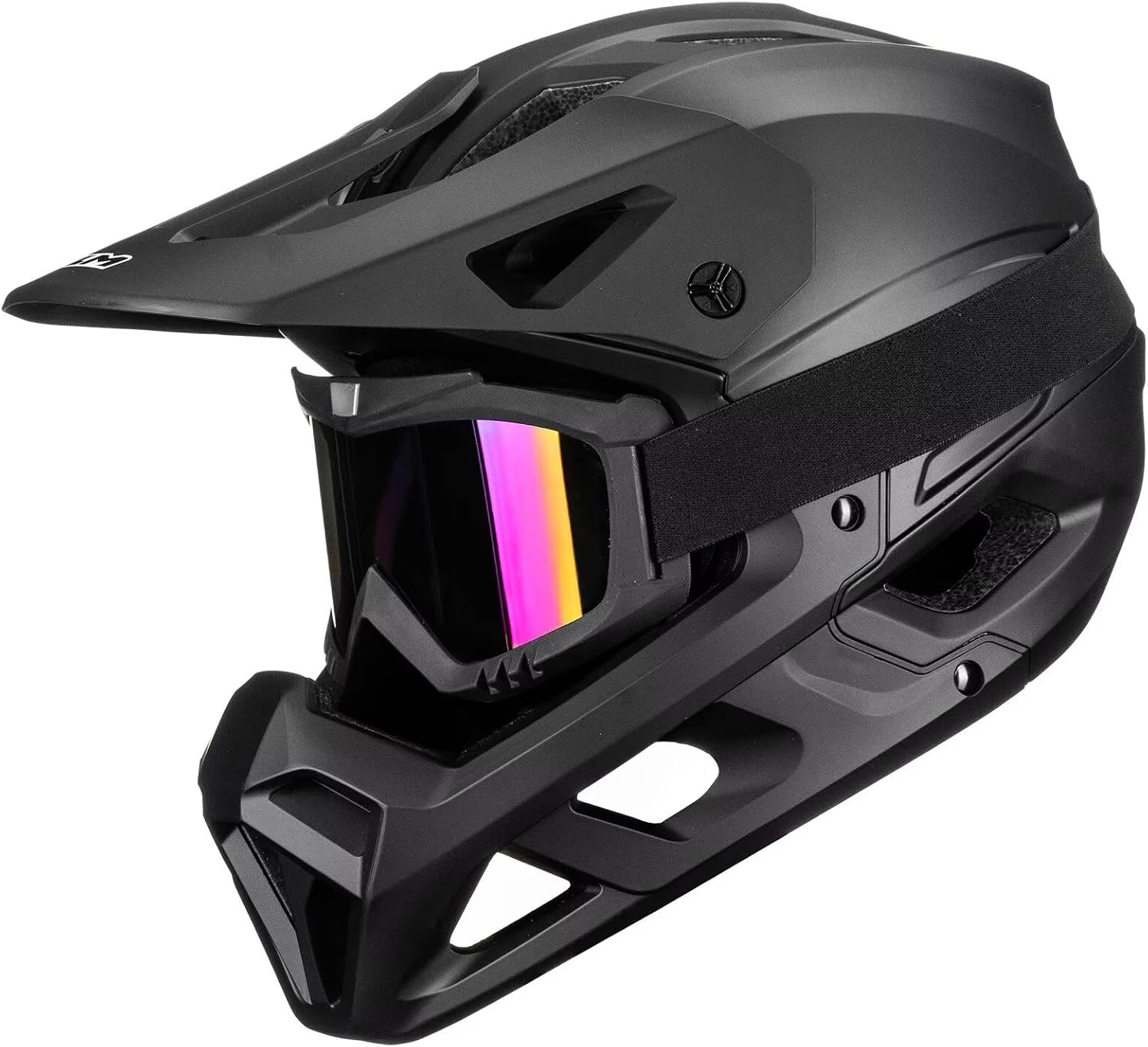 ILM Full Face Mountain Bike Helmet ASTM CPSC Adult with Adjustable Visor for MTB BMX Model HT58