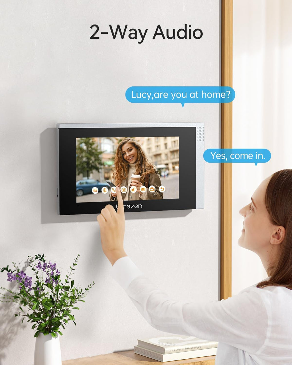 TMEZON WiFi Video Intercom System Doorbell with Camera and 7 Inch Monitor IP Wired Video Door Phone 1080P Wired Night Vision,No Monthly Fees, Support Remote Unlock Door Release,Snapshot, Tuya