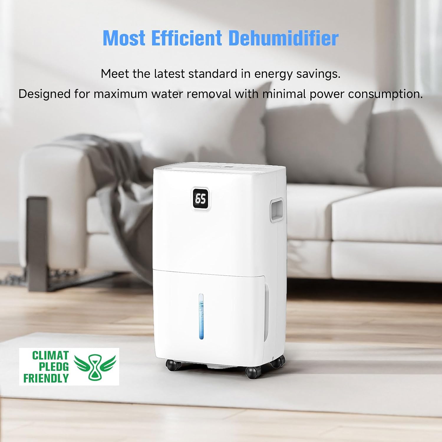 80 Pint Dehumidifier - Up to 5,000 Sq Ft, for Basement, Bedroom, Bathroom, Living Room, Home, Garage | 3 Fan Speeds, Smart Humidity Control, Auto Drain, Easy Move Wheels