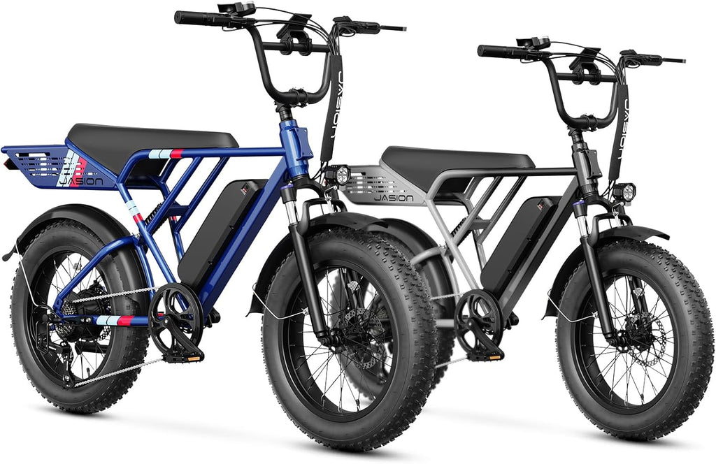 Jasion RetroVolt Electric Bike for Adults, 2000W Peak Motor- 30MPH Electric Dirt Bike, 48V 13AH Battery Mountain EBike, Max 70Miles Electric Motorcycle, 20'' X 4'' Fat Tire All-Terrain E-Bike