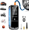 160PSI Tire Inflator Portable Air Compressor, 6000mAh Portable Tire Inflator for Car Portable Air Pump with Tire Gauge Pressure & LED Light Air Pump for Car Tires Cordless Bike Pump for Car