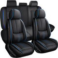 Full Set Car Seat Covers for Chevy Equinox 2005-2025 2026 Leather Seat Covers Waterproof Front Seats&Rear Car Seat Protectors Breathable Seat Cover Black&Blue