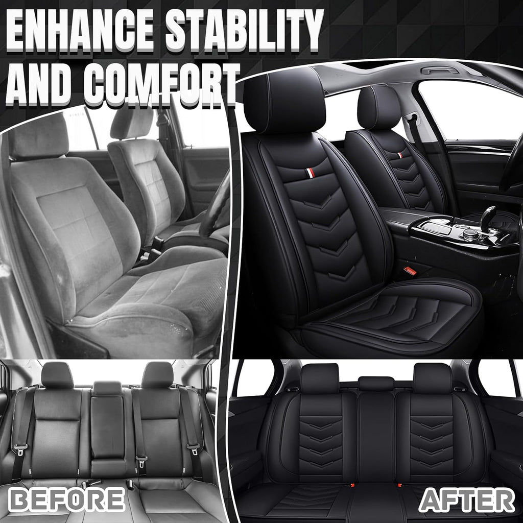 Car Seat Covers Fit for Mazda Cx-90 2025-2025, Leather Seat Covers for Car, Waterproof Non-Slip Durable Car Seat Protector(5 Seats,Black)