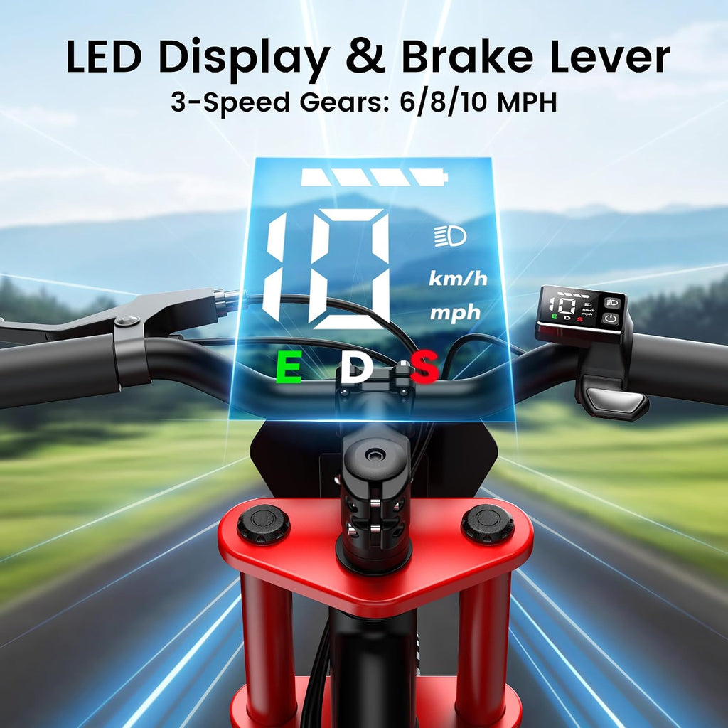 Gyroor S1 Kids Electric Balance Bike, 200W Motor 3 Speeds up to 10 MPH, 12-Inch Pneumatic Tires, 7-Color Rear Fender LED Taillight, Drum Brake, UL2272 Certified, for Ages 3-6, Black-9BD