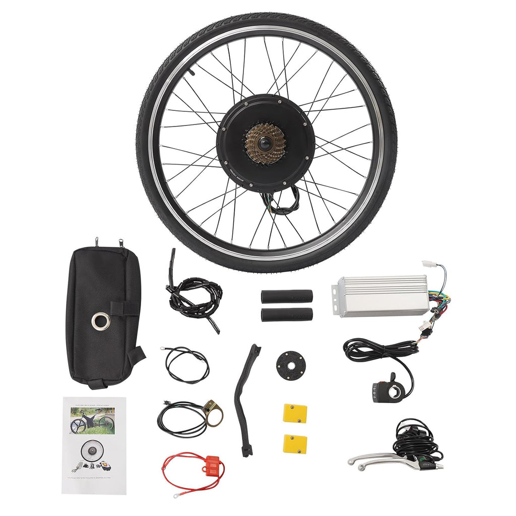 Electric Bike Conversion Kit, 48V 1000W 26' Rear Wheel Powerful Motor E-Bike Conversion Kit w/Thumb Throttle & Pedal Assistant Sensor, E-Bike Hub Motor Conversion Kit for 26 Inch Bike
