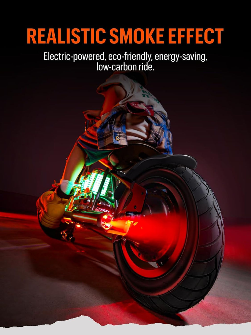 Hyper GoGo Electric Dirt Bike for Kids, [Ideal Gift] Electric Motorcycle with Ambient Light, Music Player, Simulated Fog Emission, Up to 10MPH & 60 Minutes Continuous Ride(Radiant Black)