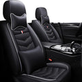 Car Seat Covers Fit for Toyota Sienna 2000-2025, Leather Seat Covers for Car, Waterproof Non-Slip Durable Car Seat Protector(2 Seats with Pillow,Black White)
