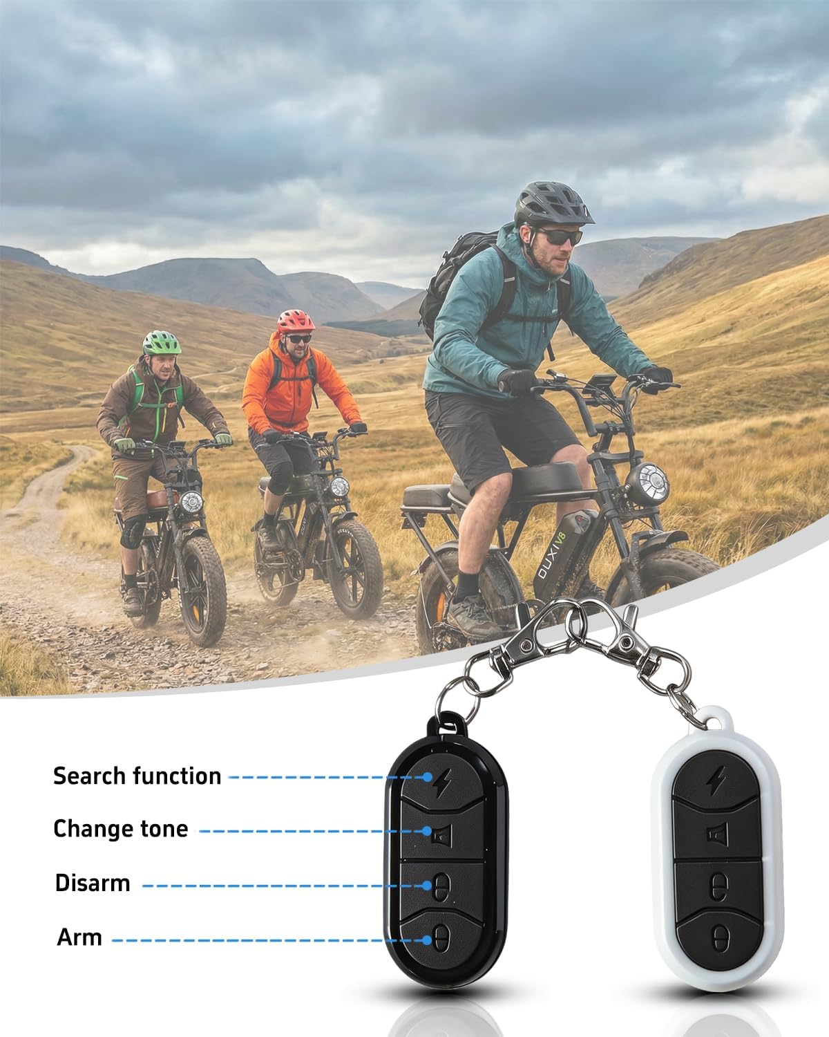 OUXI V8 Series Electric Bike for Adults, Ebike Peak 500W/1000W, 20/31 MPH, 10.4/15/30 AH Removable Battery, 16''/20' Fat Tire Electric Bike, 7-Speed Gear Electric Bicycles, Dual Disc Brakes