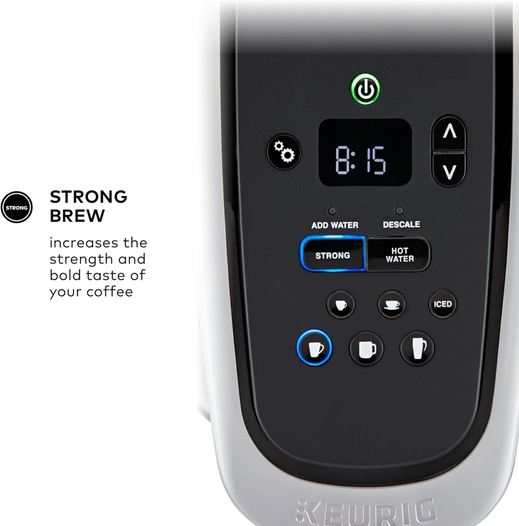 Keurig K-Elite Single Serve K-Cup Pod Coffee Maker, with Strength and Temperature Control, Iced Coffee Capability, 8 to 12oz Brew Size, Programmable, Brushed Gold