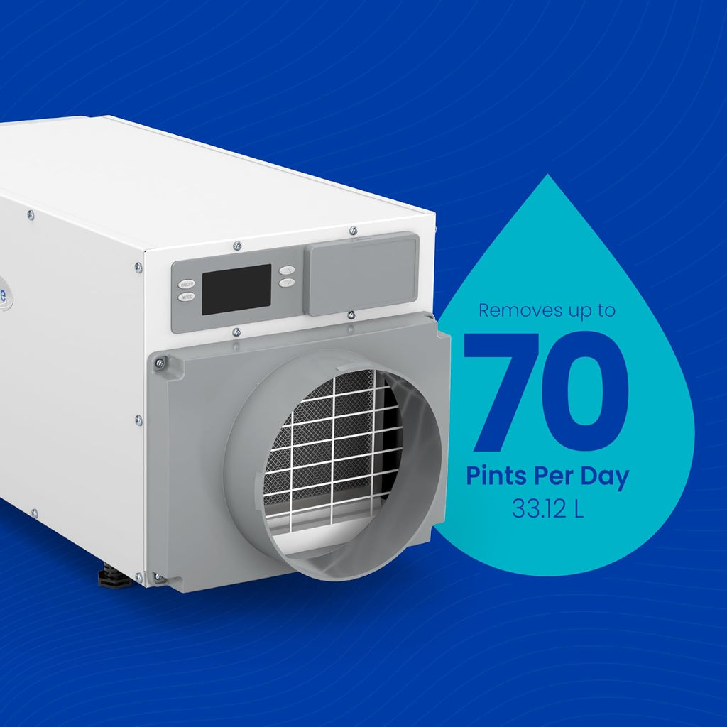 AprilAire E070 Pro 70-Pint Crawl Space Dehumidifier + Model 76 Wall Mount Control, Whole-House Dehumidifier for Basement, Crawlspace, or Whole Home up to 2,200 sq. ft.