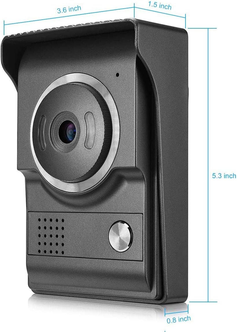 Wired Video Intercom Doorbell System 7 Inches LCD Monitor Video Door Phone Kits Support Monitoring, Unlock, Dual-Way Door Intercom Indoor Outdoor for Villa Home, 1-IR Camera 2-Color Screen