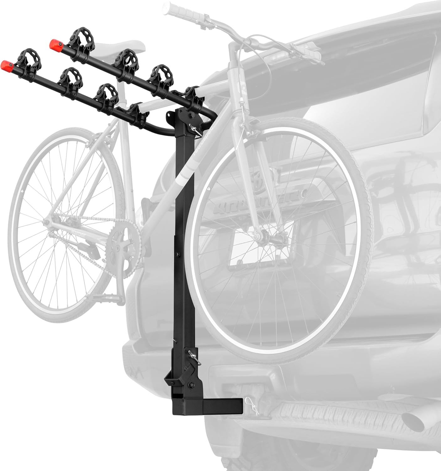 Retrospec Lenox 2-5 Bike Rack Hitch for Car, Truck, SUV - 2in Hitch Mount with Foldable Steel Frame, Anti-Rattle Adapter & Tie Down Straps
