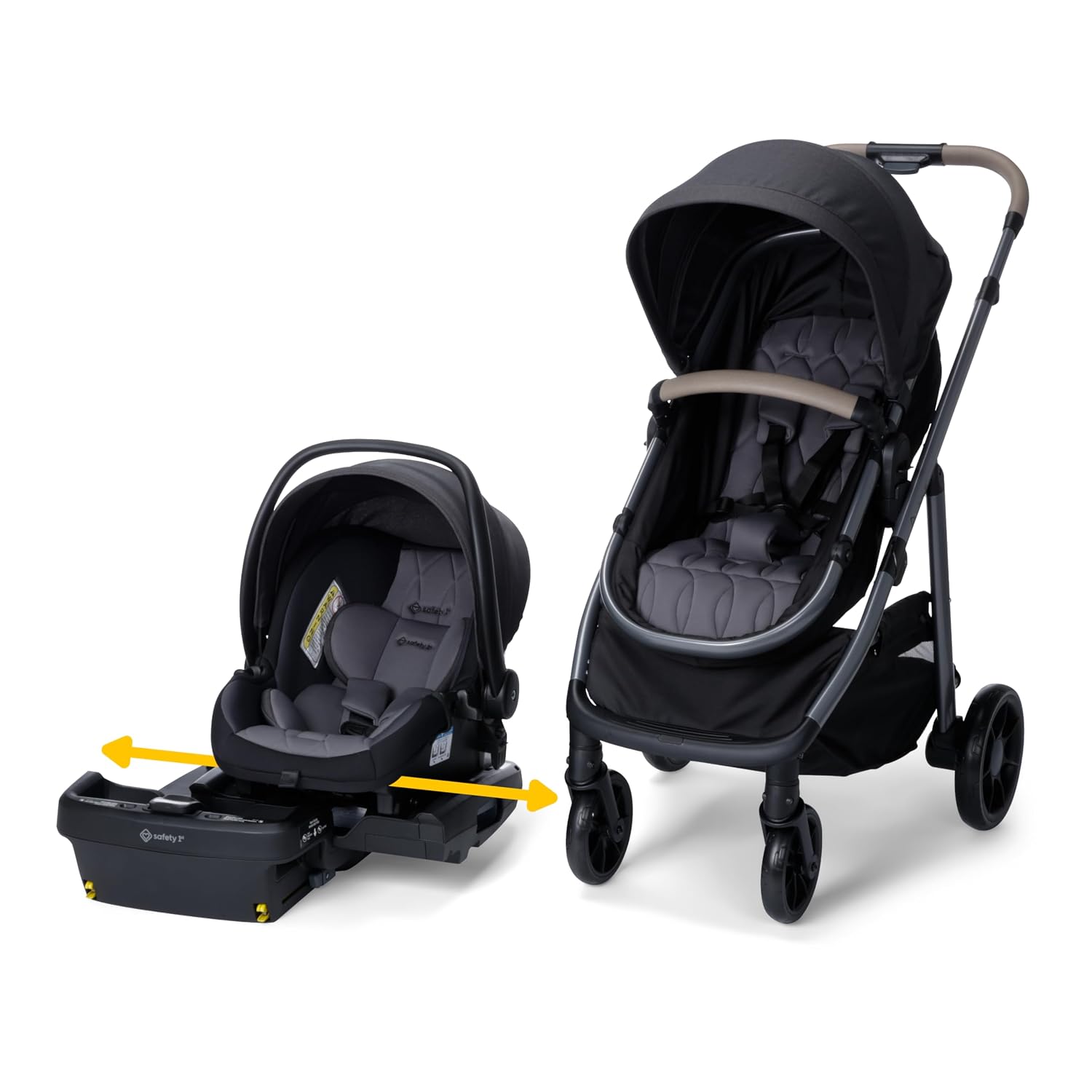 Safety 1st onBoard Slide 6-in-1 Infant Car Seat & Baby Stroller Travel System with SafetySlide Base, Rocky Point