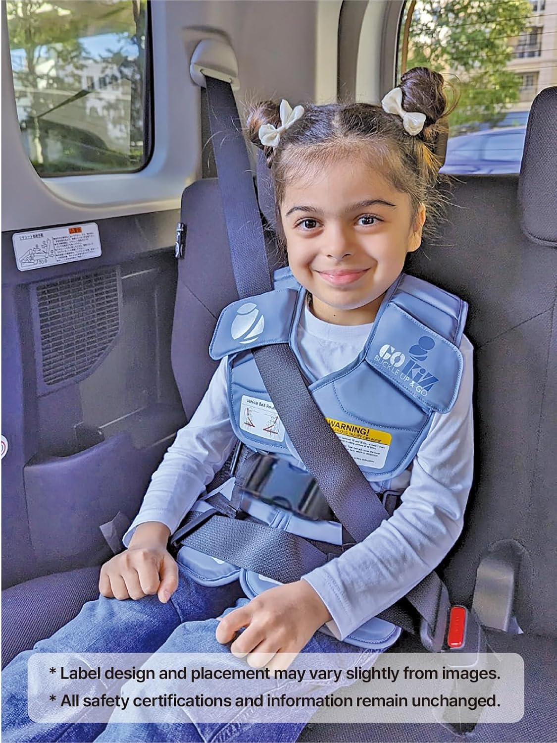 801 Child Restraint Vest – Lightweight Portable Car Seat Belt Positioner, Travel Safety Harness (Ages 3–6, Light Blue)