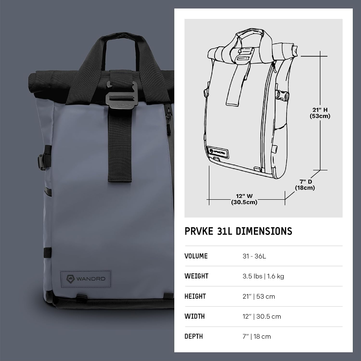 WANDRD PRVKE 31L Photography Bundle: Weather-Resistant Travel & Camera Backpack with Laptop Sleeve, Quick Side Access, Clamshell Opening – Ideal Photography & Travel Bag (Aegean Blue)