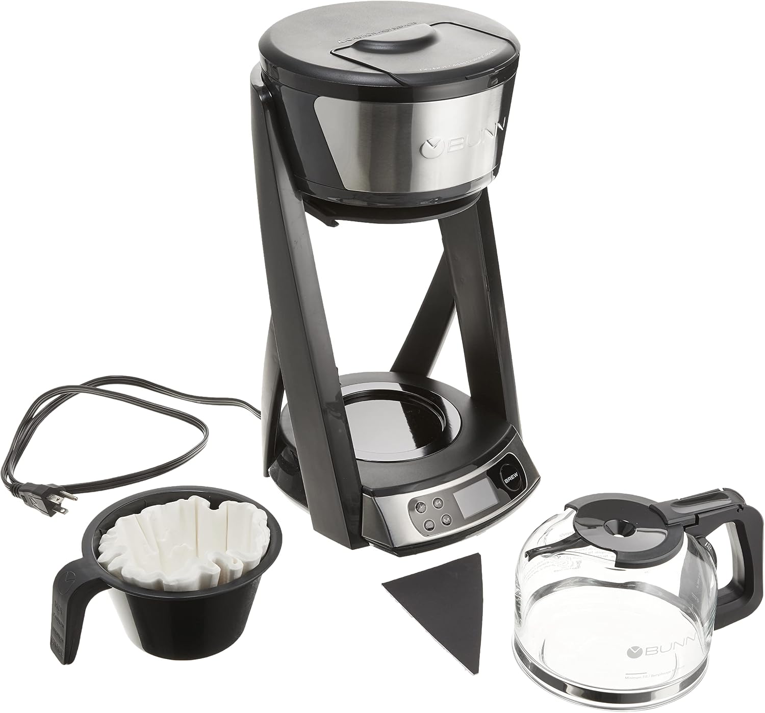 BUNN HB Heat N Brew Programmable Coffee Maker, 10 cup, Stainless Steel, 46500.0003