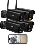 LaView 4K Outdoor Security Cameras,8MP HD Cameras for Home Security with AI Human Detection,IP65 Waterproof,2-Way Talk,Clear Night Vision,2.4G WiFi,SD Card Slot&US Cloud Storage,Work with Alexa(4pcs)