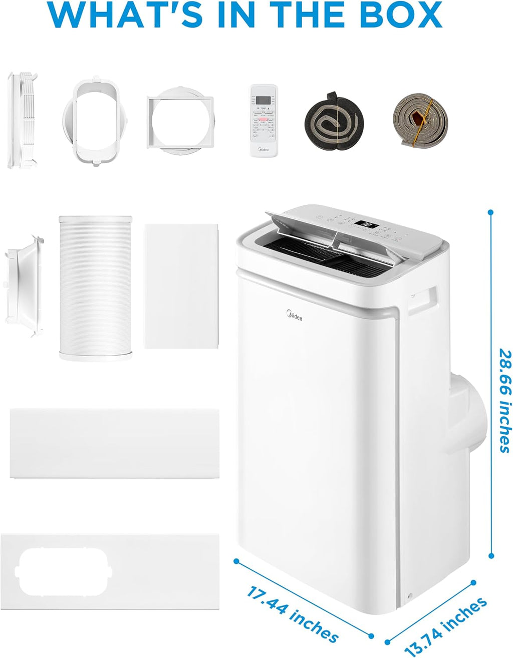 Midea 12,000 BTU ASHRAE (8,000 BTU DOE/SACC) Inverter Portable Air Conditioner, Cools up to 350 Sq.Ft., with Dehumidifier & Fan mode, Control with Remote, Amazon Alexa & Google Assistant, 2026 NEW