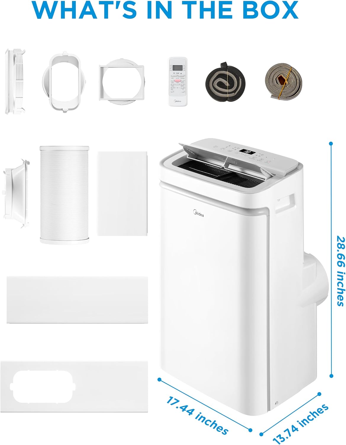 Midea 12,000 BTU ASHRAE (8,000 BTU DOE/SACC) Inverter Portable Air Conditioner, Cools up to 350 Sq.Ft., with Dehumidifier & Fan mode, Control with Remote, Amazon Alexa & Google Assistant, 2026 NEW