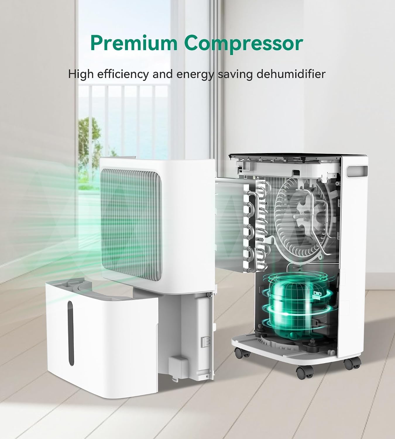 2500 Sq.Ft Dehumidifier for Basement with Drain Hose Max 34 Pints, VEAGASO Dehumidifiers for Home, Large Room, Bathroom, Bedroom, Three Modes, Intelligent Humidity Control, Dry Clothes, 24HR Timer