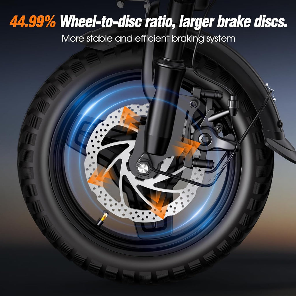 INSDRGN Electric Bike for Adults and Teens, 14' Folding E Bikes, 650W Peak Motor, 48V 499Wh/768Wh Removable Battery, 28-50 Miles PAS Range, 20MPH Electric Mountain Bike, 9 Shock Absorbers, UL 2849