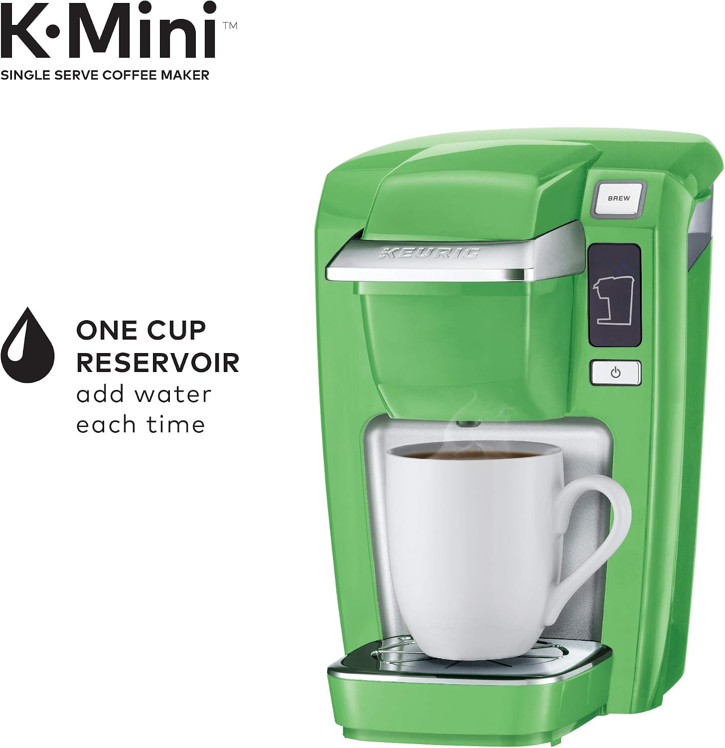 Keurig K15 Coffee Maker, Single Serve K-Cup Pod Coffee Brewer, 6 to 10 oz. Brew Sizes, Greenery
