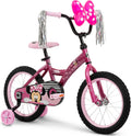 Huffy Disney Girls' Bikes, 12/16 Inch Sizes, Ages 3+ Years Old, Disney Princess, Minnie Mouse, Frozen Bicycles, Characters, Removable Training Wheels, Streamers, Easy Assembly, Durable, Safe