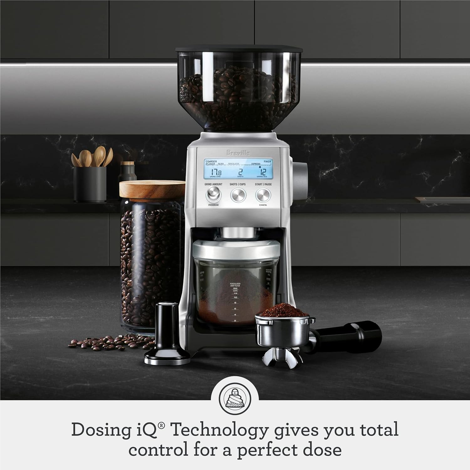 Breville BCG820CRNXL Smart Grinder, One Size, Cranberry Red
