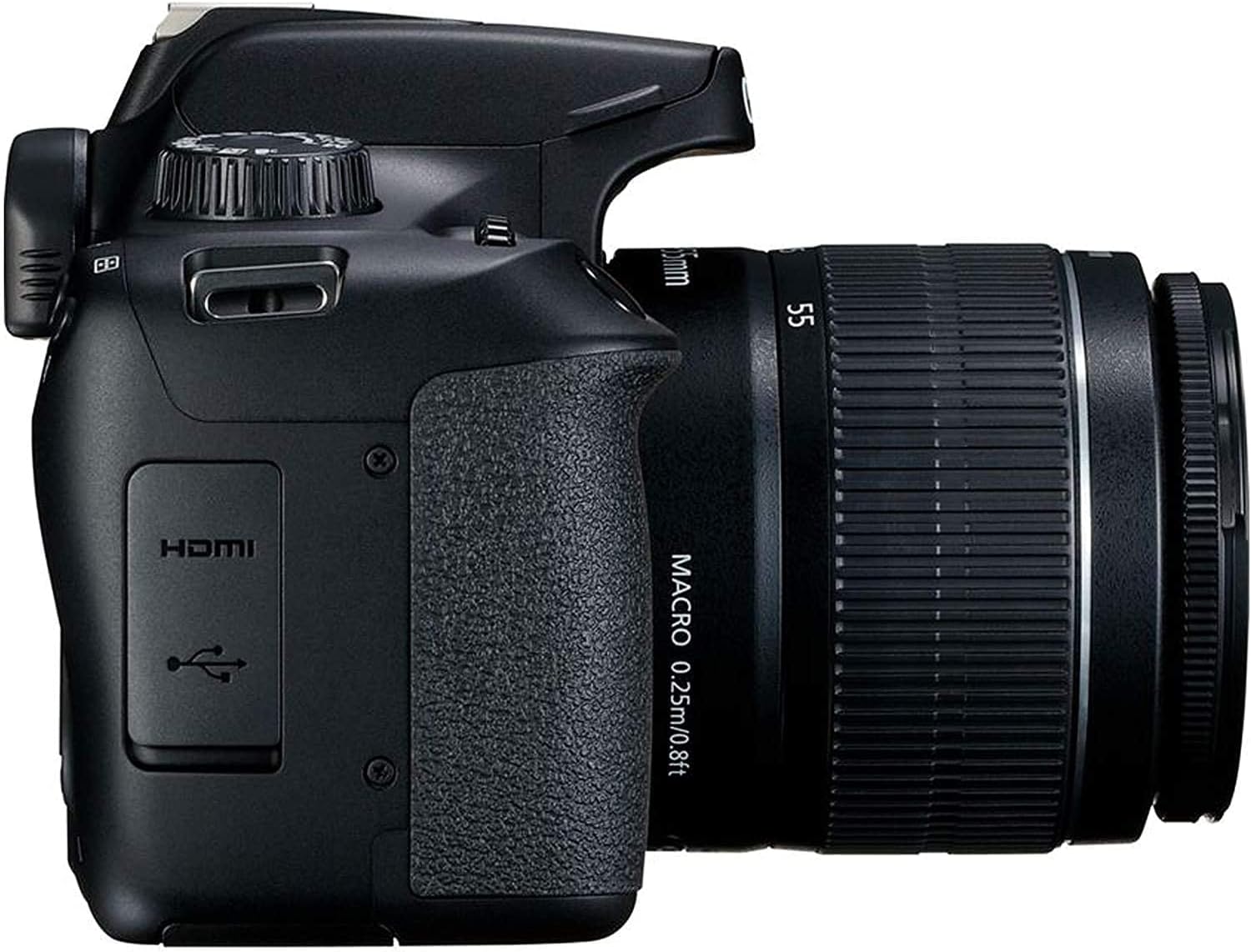 Canon EOS 4000D / Rebel T100 DSLR Camera w/EF-S 18-55mm f/3.5-5.6 Lens 3 Lens Kit Bundled with 128GB Memory + Wide Angle Lens + Telephoto Lens + Flash + More (Renewed) Black
