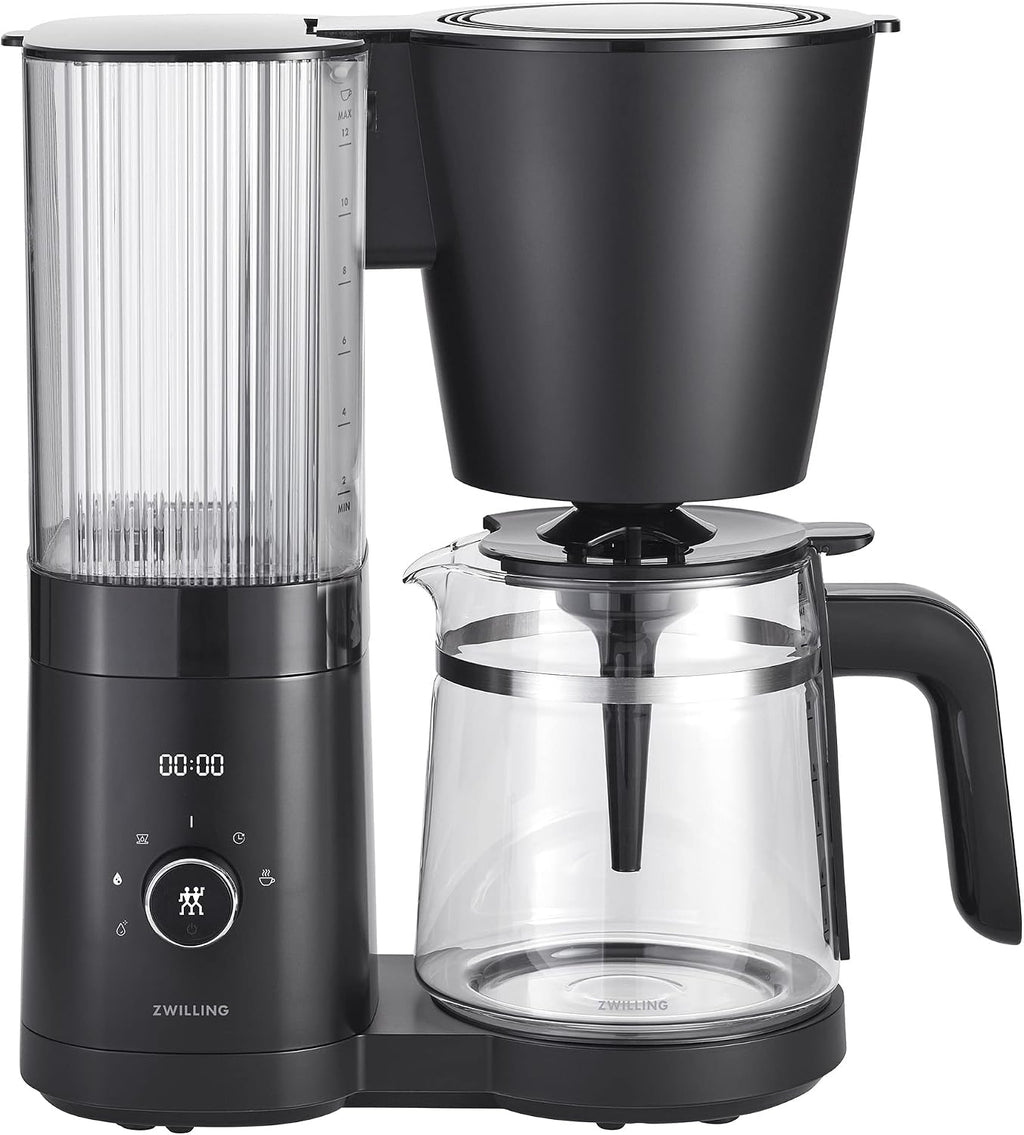 ZWILLING Enfinigy Glass Drip Coffee Maker 12 Cup, Awarded the SCA Golden Cup Standard, Black