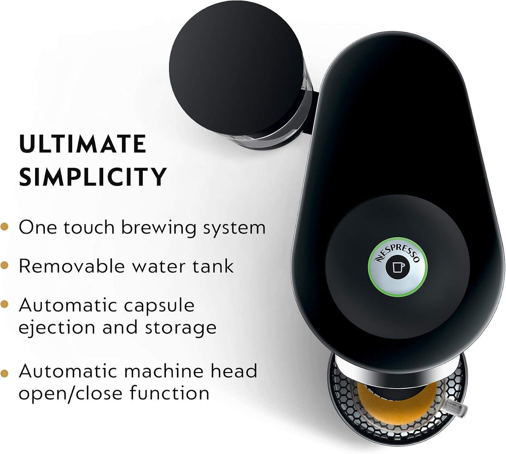 Nespresso VertuoPlus Deluxe Coffee and Espresso Machine by De'Longhi, 37 Oz, Black