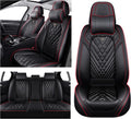 Car Seat Covers for Chevy Tahoe 2000-2026, Waterproof Nappa Leather Full Set Seat Cover with Headrests, Anti-Slip and Comfortable Automotive Seat Protector&Accessories(Black Red)