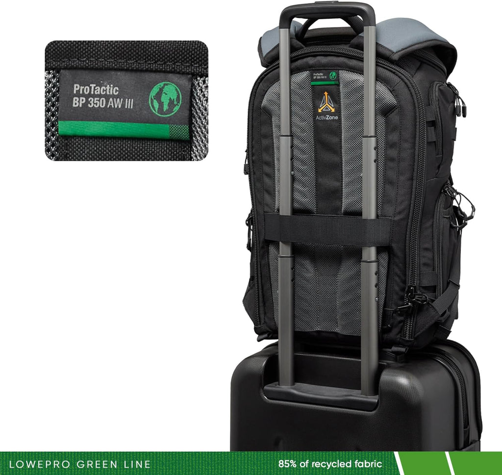 Lowepro ProTactic BP 350 AW III Camera Backpack, 4-point Access, Professional Camera Bag, DSLR/Drones/Mirrorless, Up to 14' Laptop, Rain Cover, for Photographer,Videographer, Volume 17L