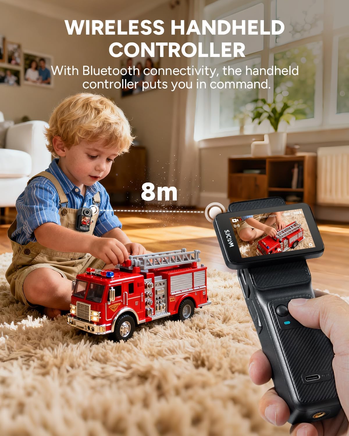 SJCAM C400 Vlogging Camera,4K Image,7H Power use,6-Axis Stabilizer,for Vlogs influencers,2.29'' Touch Screen,30M Waterproof Body Cam,Vlogging for YouTube,Black,Camara para grabar contenido