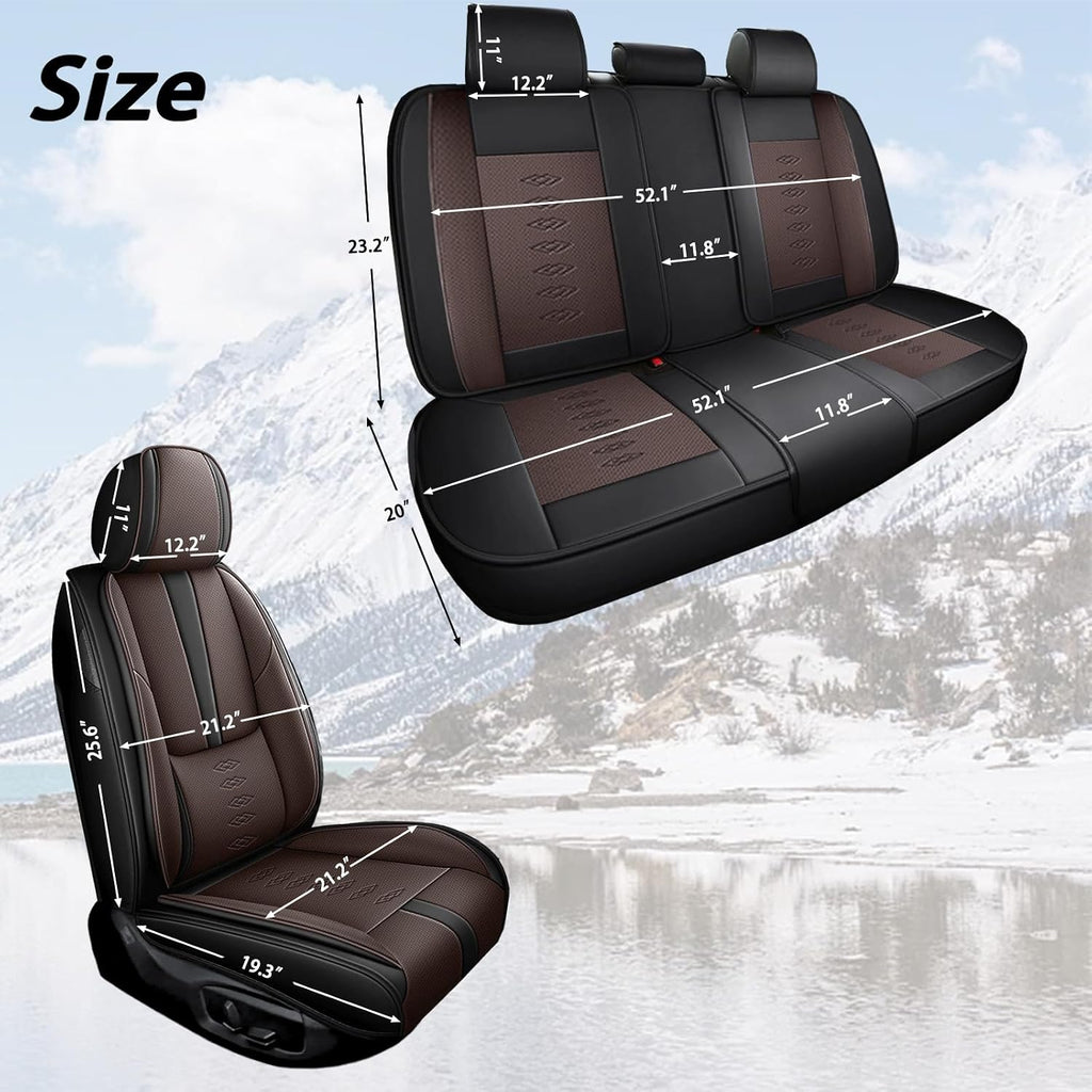 Leather Seat Covers for Mazda CX-50 Hybrid 2025,Premium Car Seat Covers Full Set,Waterproof Car Seat Protectors with Airbag,Comfort Interior Cover Seats for Cars(Black+Brown)