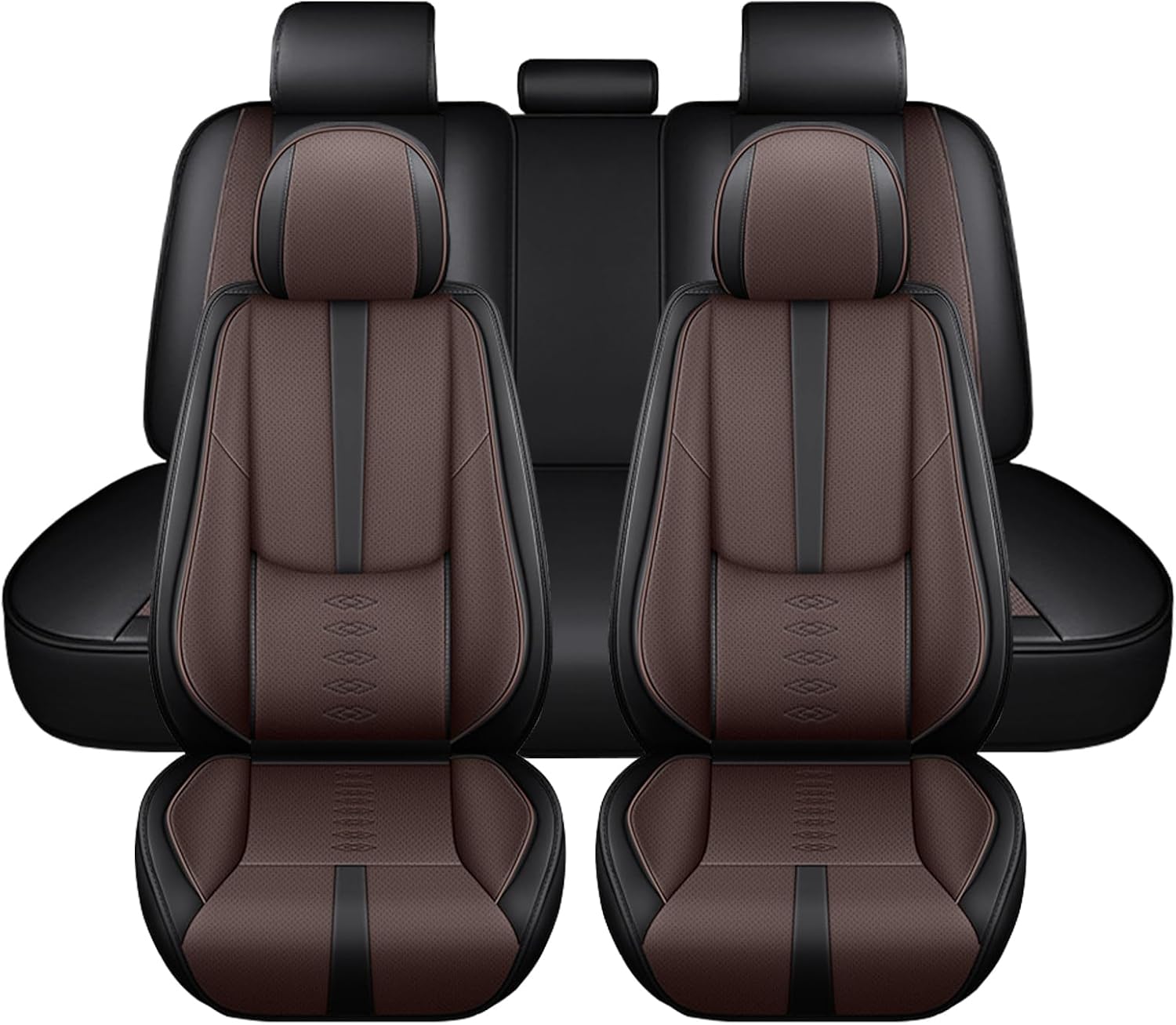 Leather Seat Covers for Mazda CX-50 Hybrid 2025,Premium Car Seat Covers Full Set,Waterproof Car Seat Protectors with Airbag,Comfort Interior Cover Seats for Cars(Black+Brown)