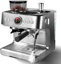 20 Bar Espresso Machine with Grinder & Milk Frother Steam Wand, 96 oz Removable Water Tank, Expresso Coffee Machines Commercial Espresso Maker for Home or Café, latte, Cappuccino - Stainless Steel