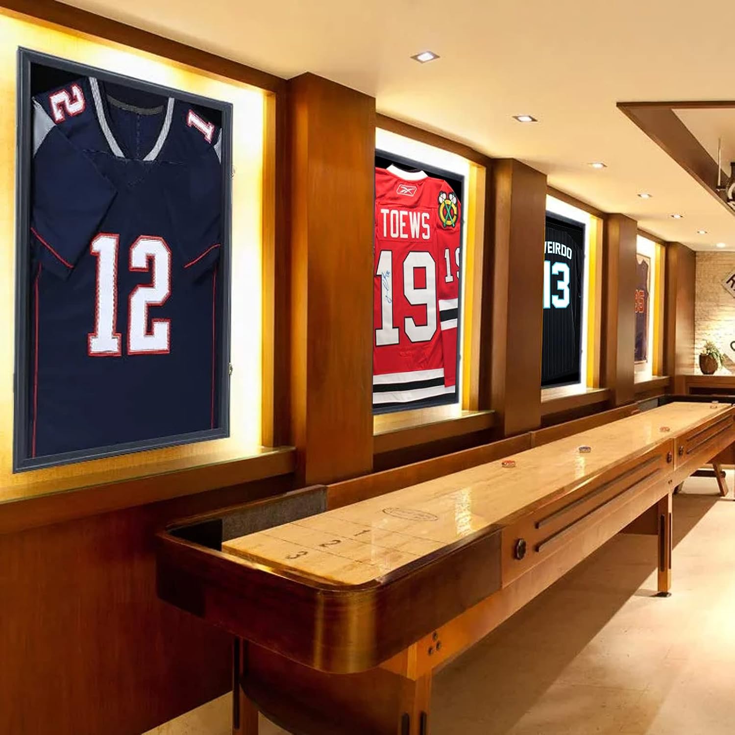Nice C Jersey Frame Display Case, Jersey Shadow Box T Shirt Display Case, Football Jersey Frame, with 98% UV Protection, Hangers and Hookers, Valet Pinboard, Acrylic, Basketball (3 Pack)