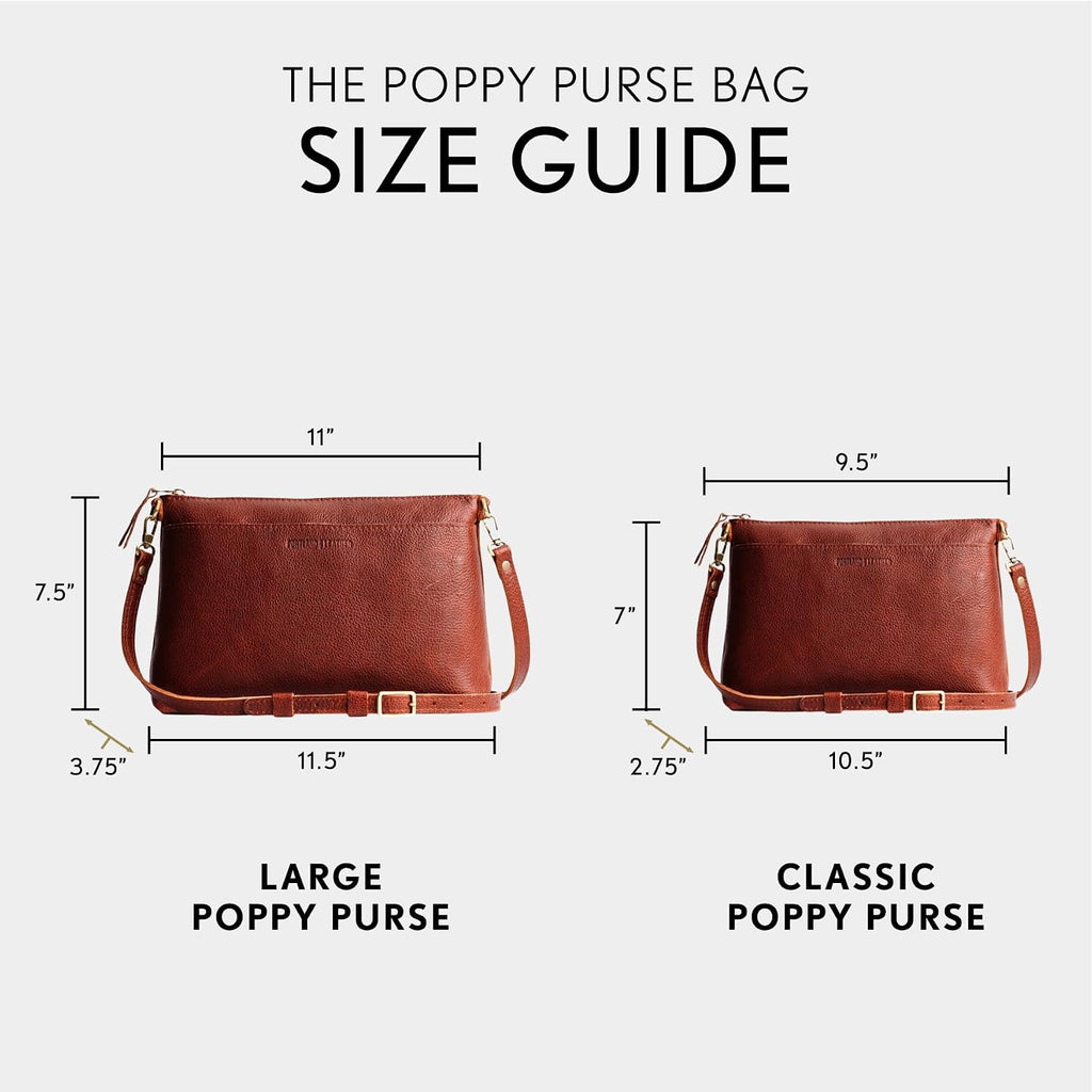 Portland Leather Goods Poppy Purse – Leather Handbag w/Removable Crossbody Strap – Handmade from the Finest Full-Grain Hides