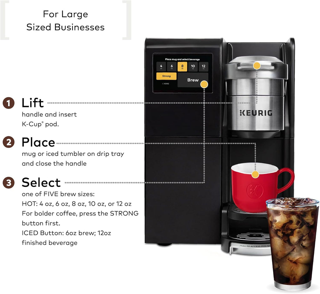 Keurig K-3550 Large Business Single Serve Coffee Maker, Plumbed, Silver/Black
