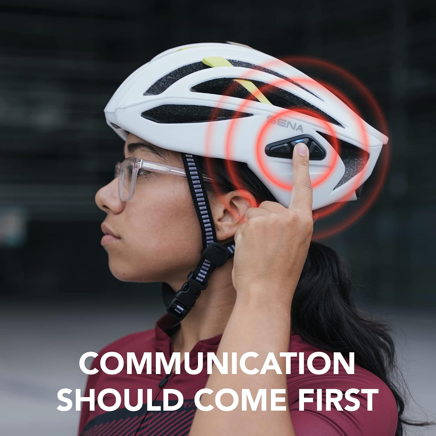 Sena R2 / R2 EVO / (Alexa Built-in) only R2X, Smart Bluetooth and Mesh Intercom Communications Road Cycling Helmet