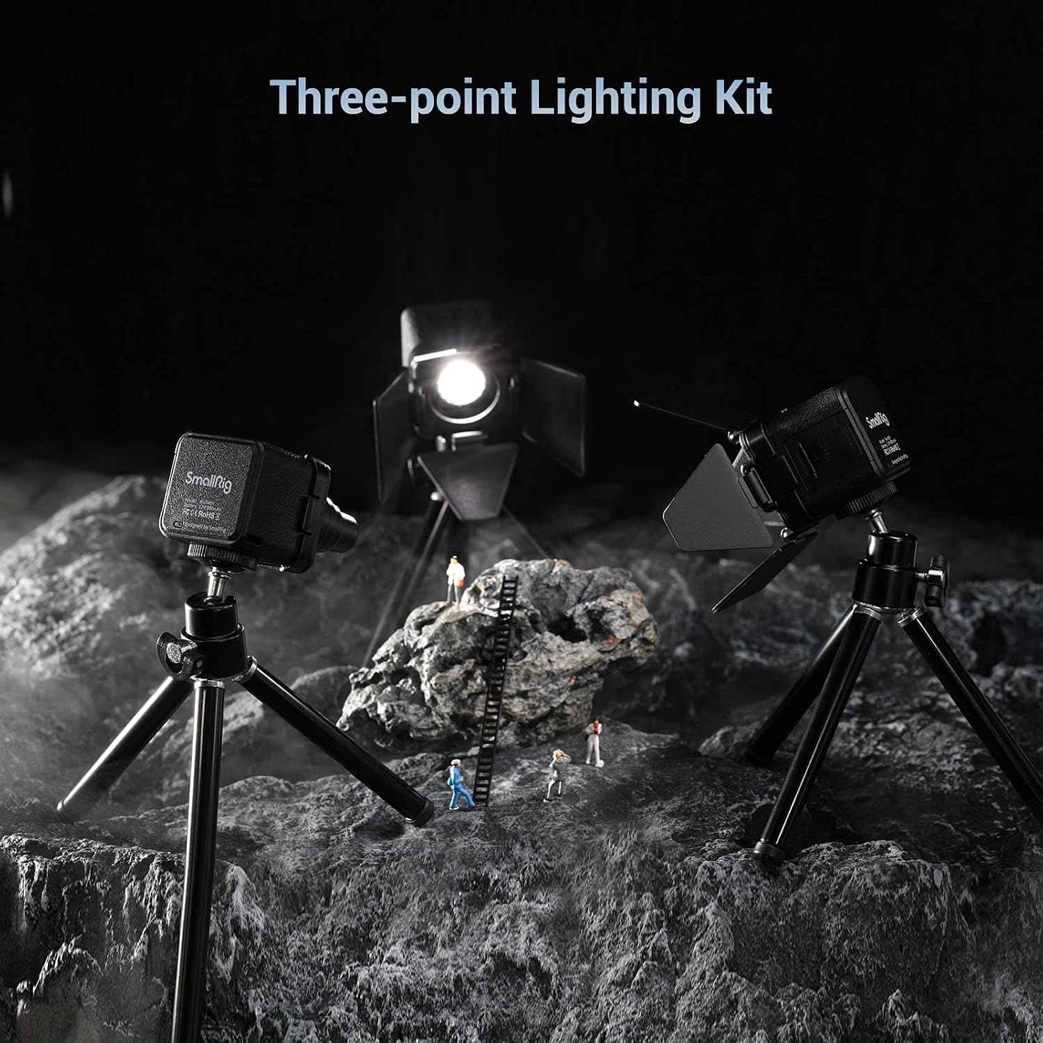 SmallRig RM01 Mini LED Video Light (3 Pack), Waterproof Portable Lighting Kit with Gels, Barndoor, Diffuser, Dimmable Fill Light 5600K CRI95, Lume Cube Camera Light for Stop Motion, Macro Photography
