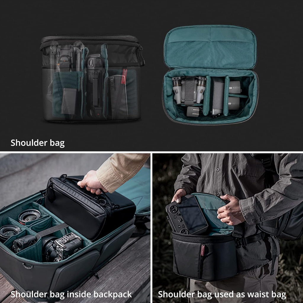 PGYTECH OneMo 2 25L-33L Camera Backpack with Shoulder Bag for 16' Laptop for Photographers, Waterproof DSLR Backpack for Canon/Nikon/Sony, Drone Back for DJI Mini 3 Pro/Mavic 3/ FPV(Olivine Camo)