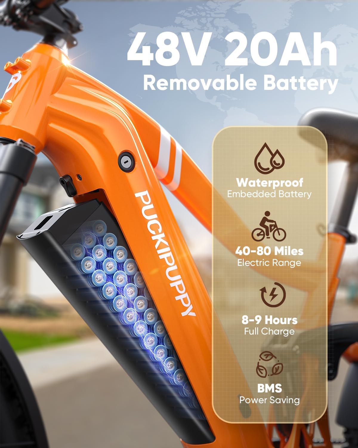 Battery+Luxury Gift Pack Boxer Electric Bike for Adults 960W, 48V 20AH Battery Ebike, Full Suspension 26' Fat Tire E Bike, 28MPH 80Miles Range Mountain Electric Bicycle, 7 Speed Hydraulic Disc Brakes