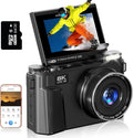 8K Digital Camera for Photography - 88MP Autofocus Vlogging Camera for YouTube with 64GB SD Card, WiFi, 18X Zoom 3' 180° Flip Screen Compact Travel Camera with 2 Batteries for Teens and Beginner